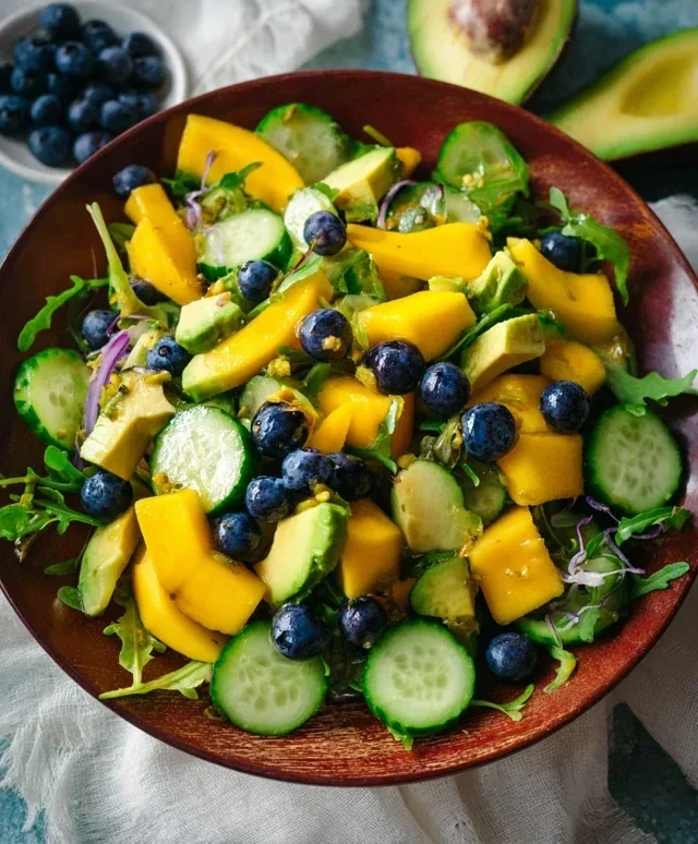 Mango Cucumber Salad with Blueberry and Avocado