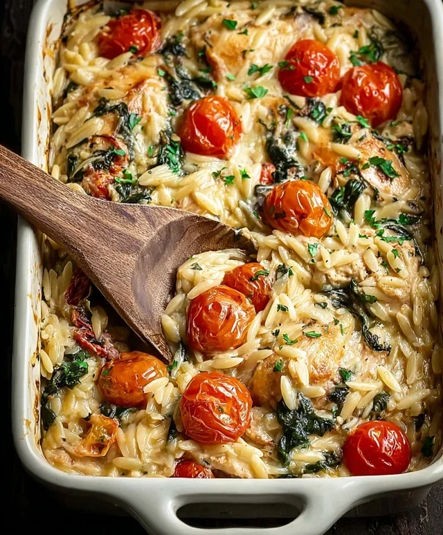 Orzo Tuscan Chicken Bake
