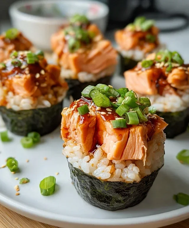 Spicy Salmon Sushi Cups