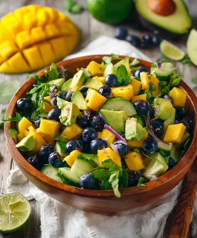 Mango Cucumber Salad with Blueberry and Avocado