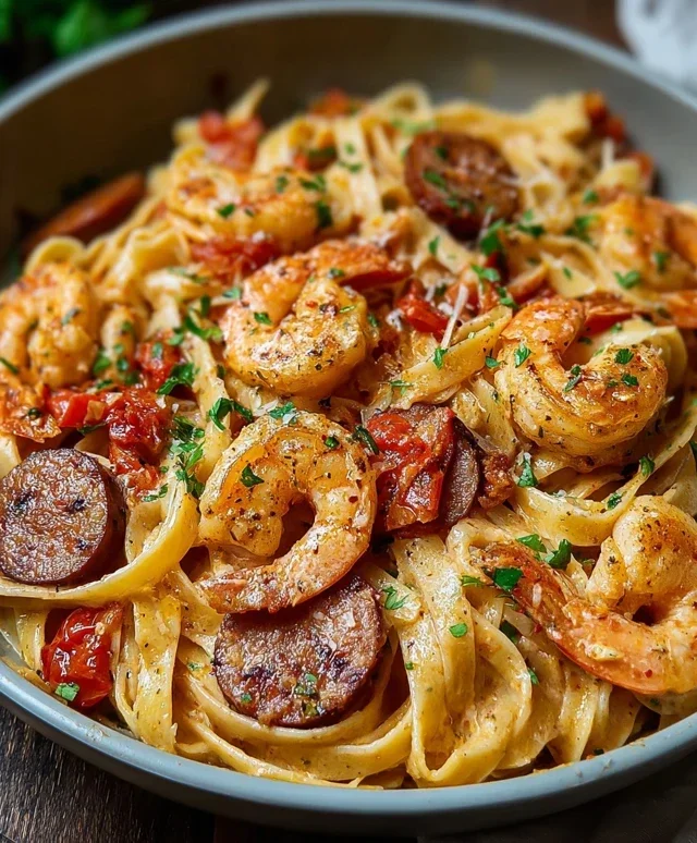 One Pot Creamy Cajun Sausage Pasta (30-Minutes)