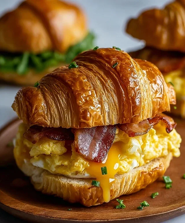 Killer Maple Mustard Croissant Breakfast Sandwiches