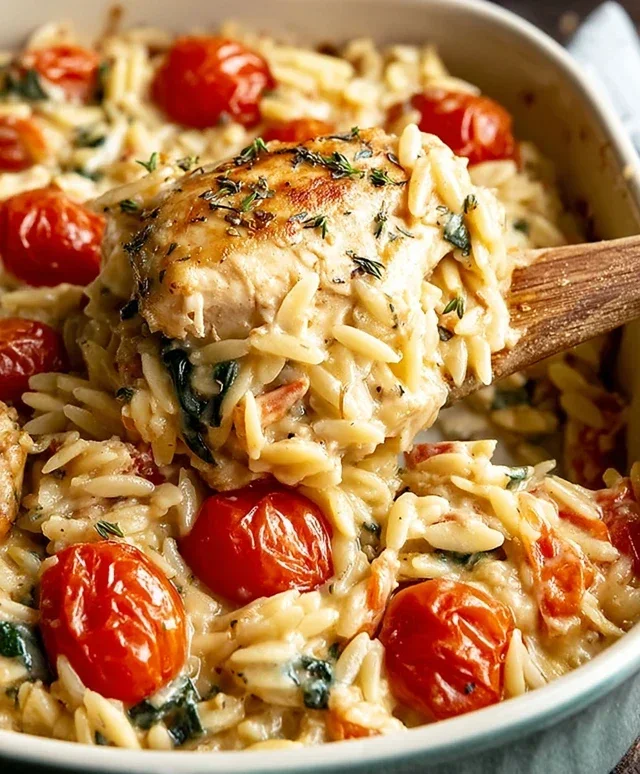 Orzo Tuscan Chicken Bake
