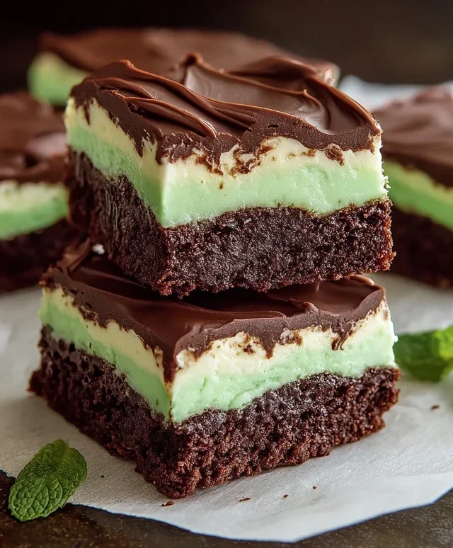 Triple-layer chocolate mint squares
