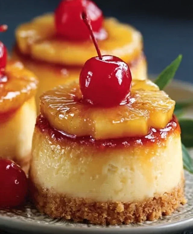 Mini Pineapple Upside-Down Cheesecakes