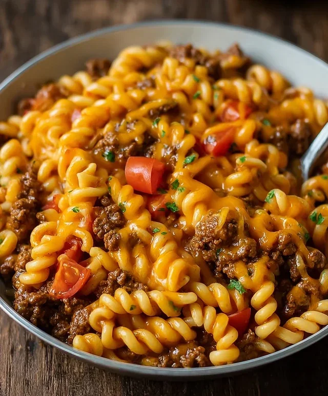 Cheesy Beef Taco Pasta