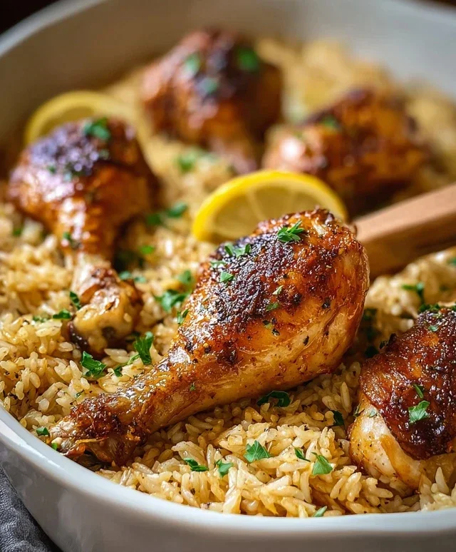 Baked Chicken Legs and Rice