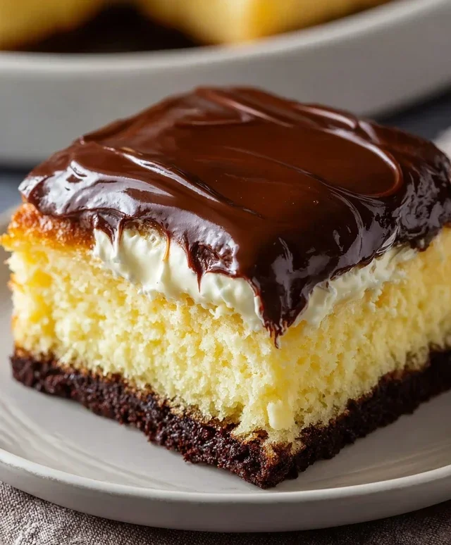 Boston Cream Poke Cake