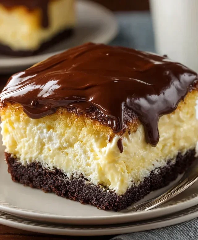 Boston Cream Poke Cake
