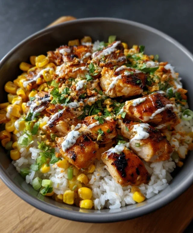 Street Corn Chicken Rice Bowl