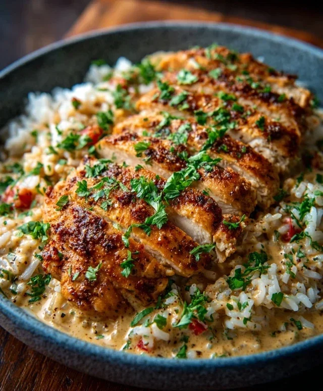 High Protein Creamy Cajun Chicken Rice