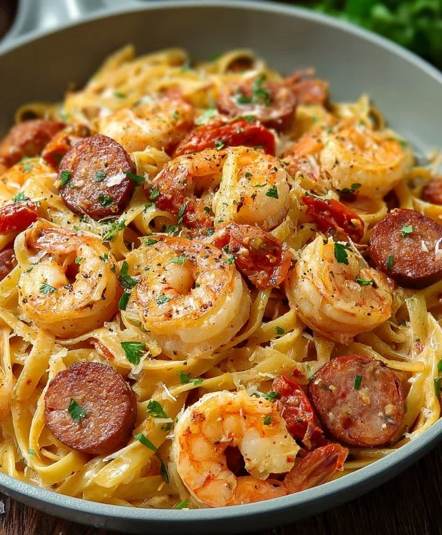 One Pot Creamy Cajun Sausage Pasta (30-Minutes)