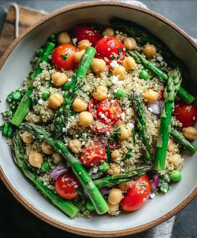 Asparagus Chickpea Quinoa Salad