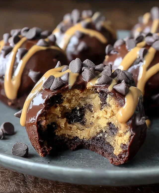 Chocolate Chip Cookie Dough Brownie Bombs