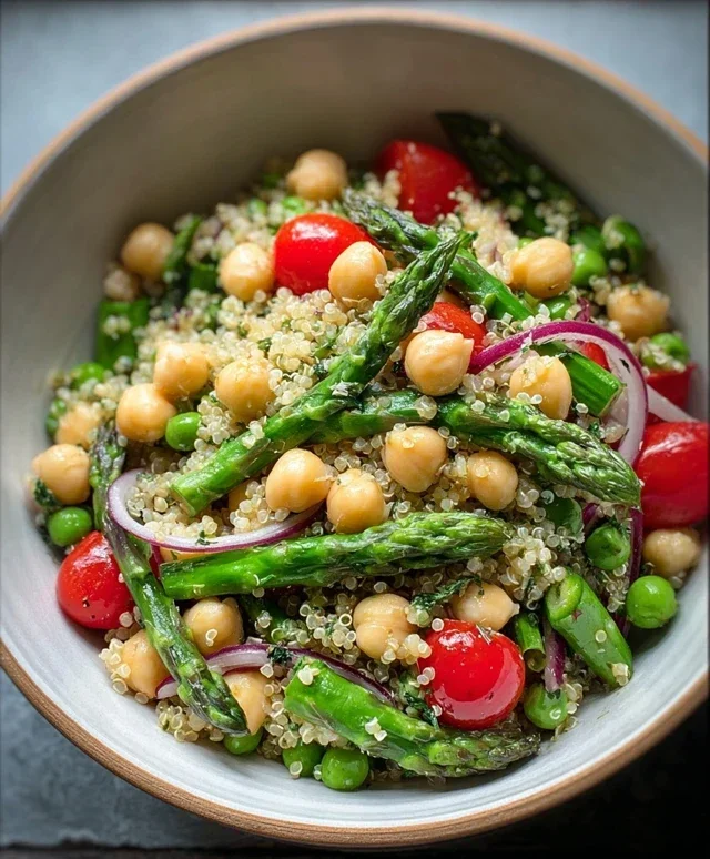Asparagus Chickpea Quinoa Salad