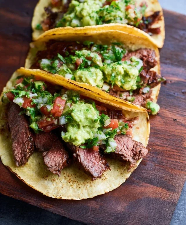 Grilled Steak Tacos with Avocado Salsa