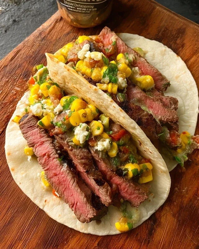 Grilled Elote Steak Tacos