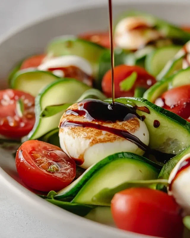 Fresh Cucumber Caprese Salad