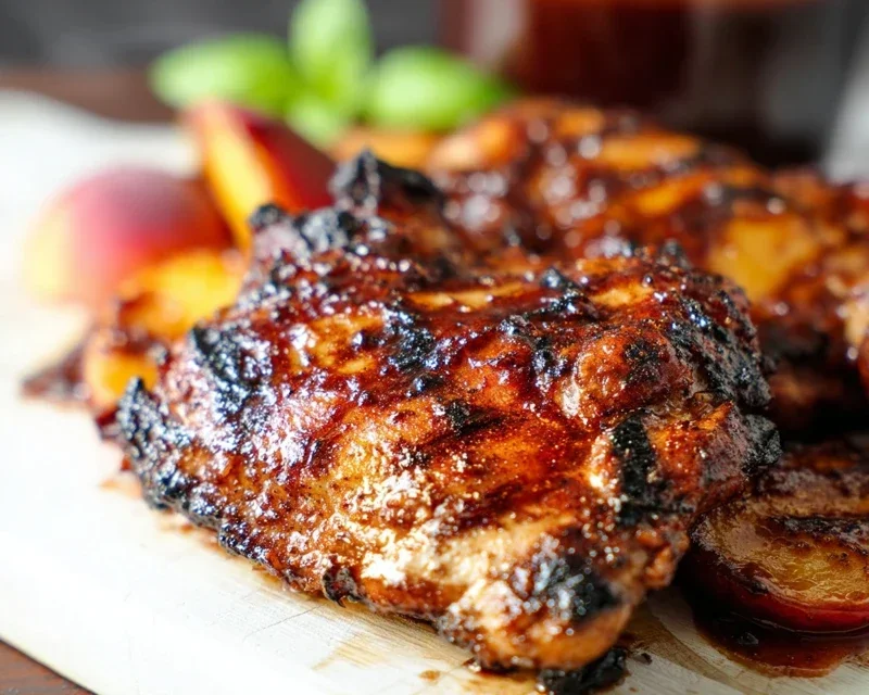 Grilled Bourbon Extract Extract Peach BBQ Chicken
