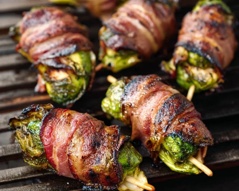 Grilled Beef Beef Bacon Wrapped Brussels Sprouts