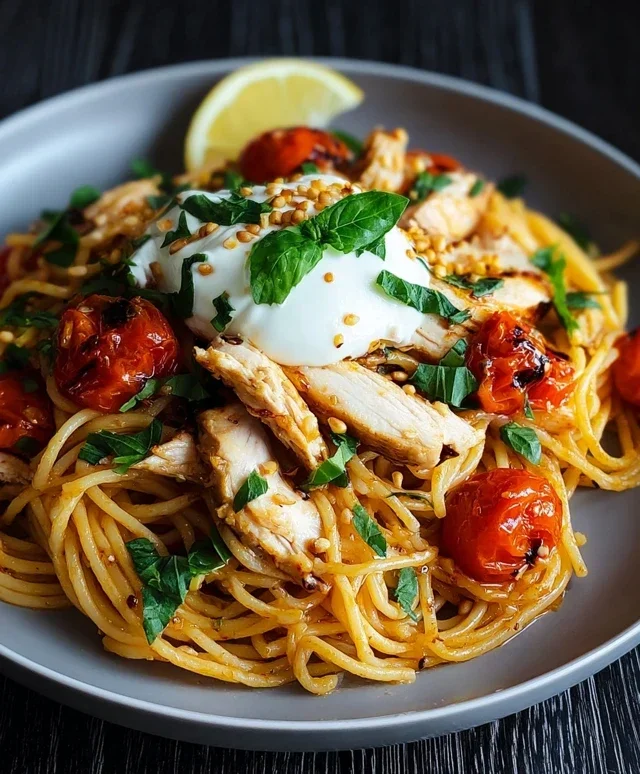 Chicken Spaghetti with Burrata