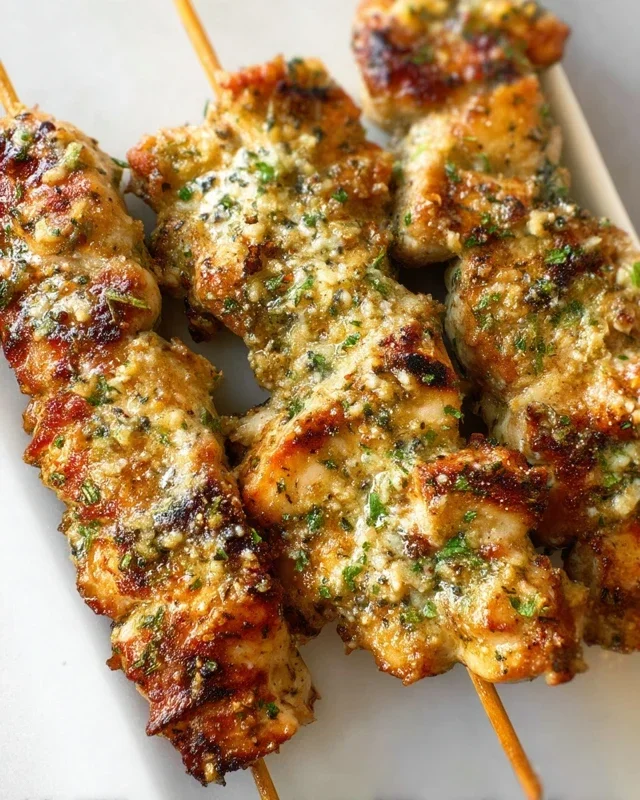 Ranch Garlic Parmesan Chicken Skewers