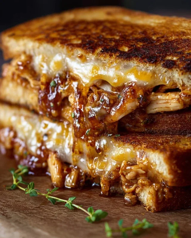 BBQ Chicken Grilled Cheese Sandwich