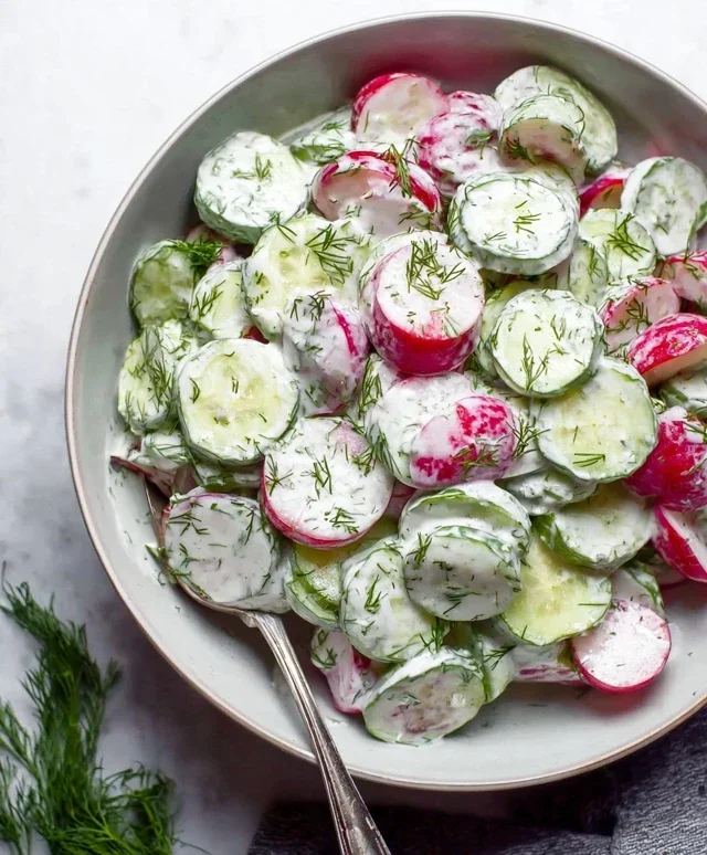 Creamy Cucumber Radish Salad