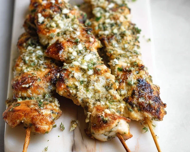 Ranch Garlic Parmesan Chicken Skewers