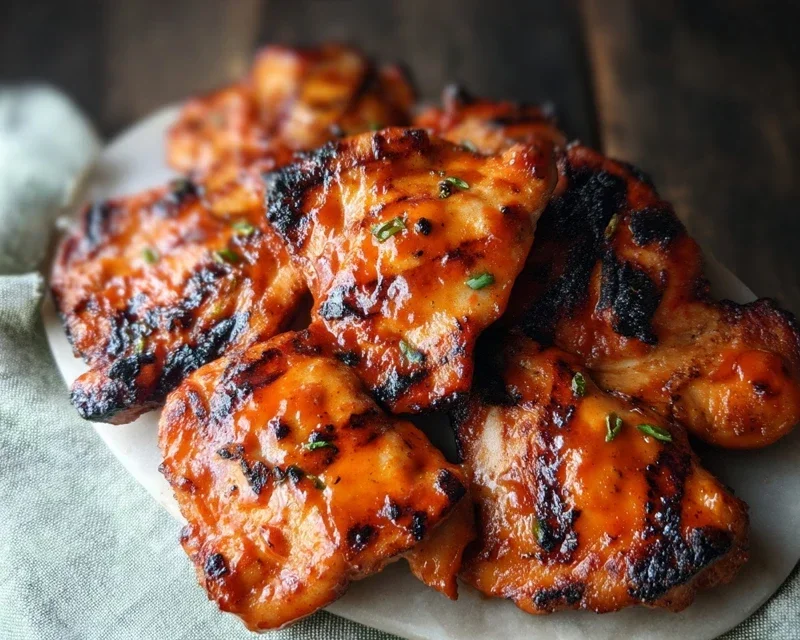 Grilled Honey Buffalo Chicken Thighs