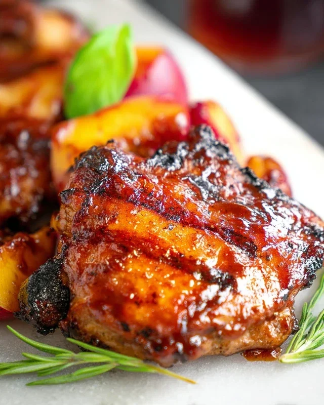Grilled Bourbon Extract Extract Peach BBQ Chicken