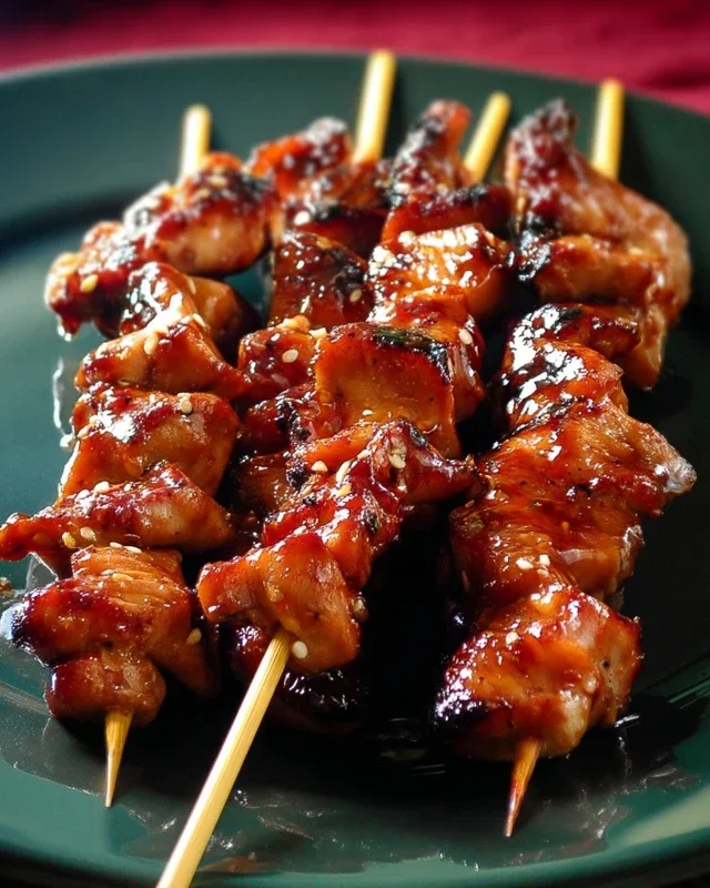 Sticky Bourbon Extract Extract Chicken Skewers