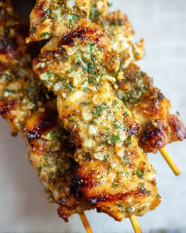 Garlic Parmesan Chicken Skewers