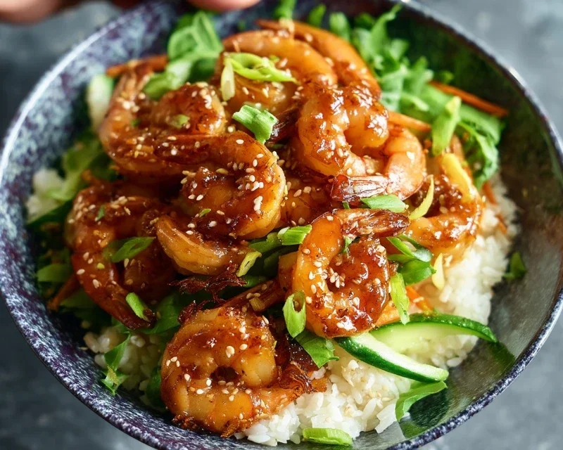 Honey Garlic Shrimp Bowls