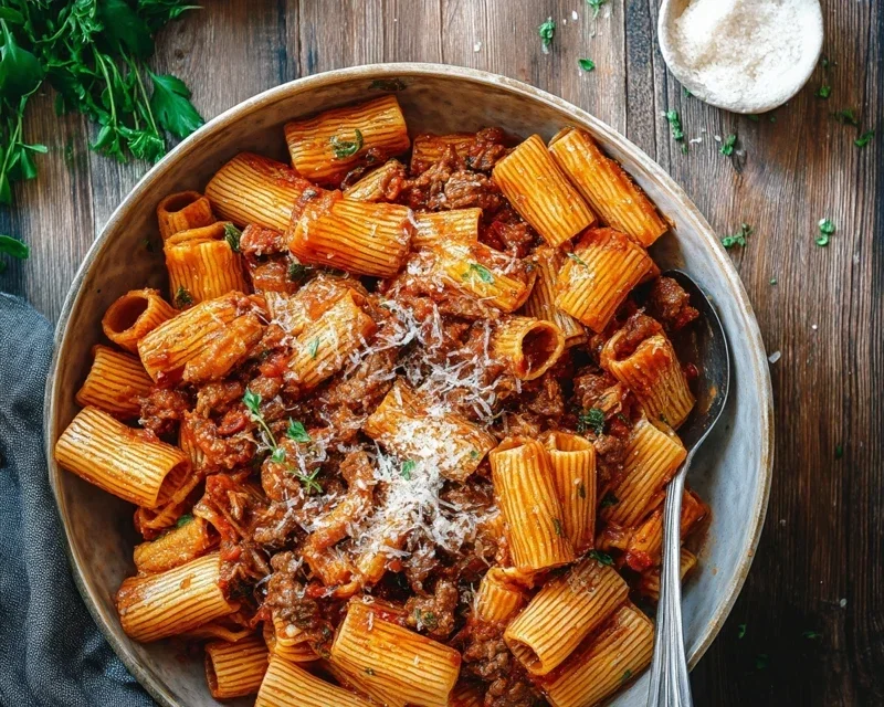 Beef Pasta in Tomato Sauce {Beef Ragu Pasta}