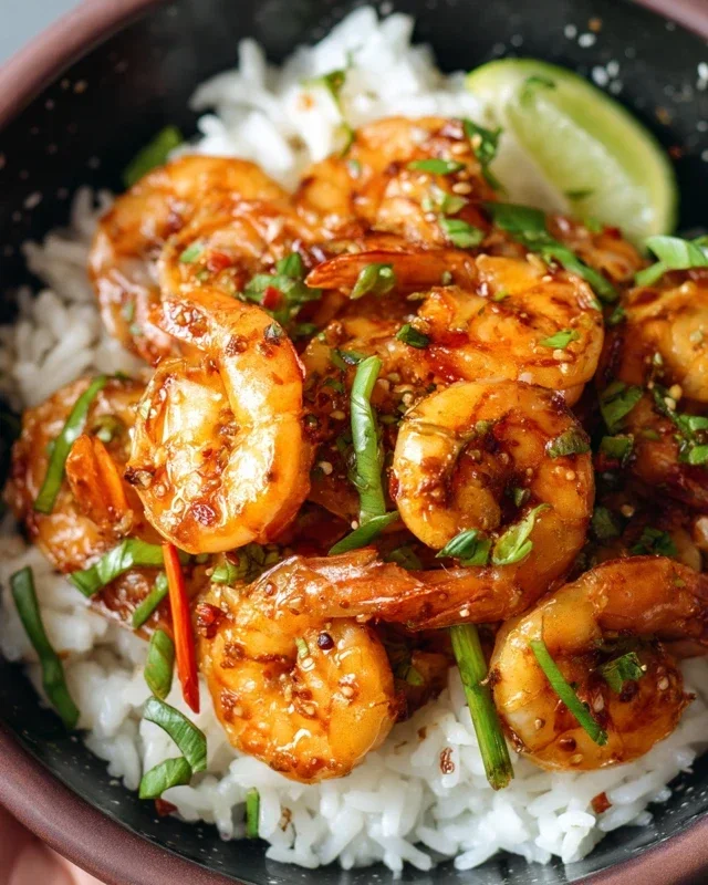 Honey Garlic Shrimp Bowls