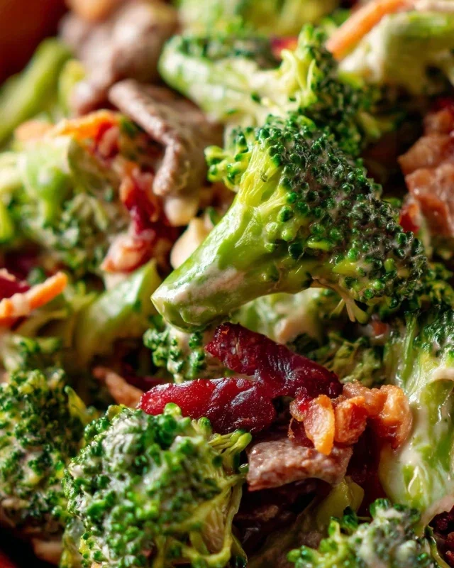 Broccoli Salad with Beef Beef Bacon Recipe