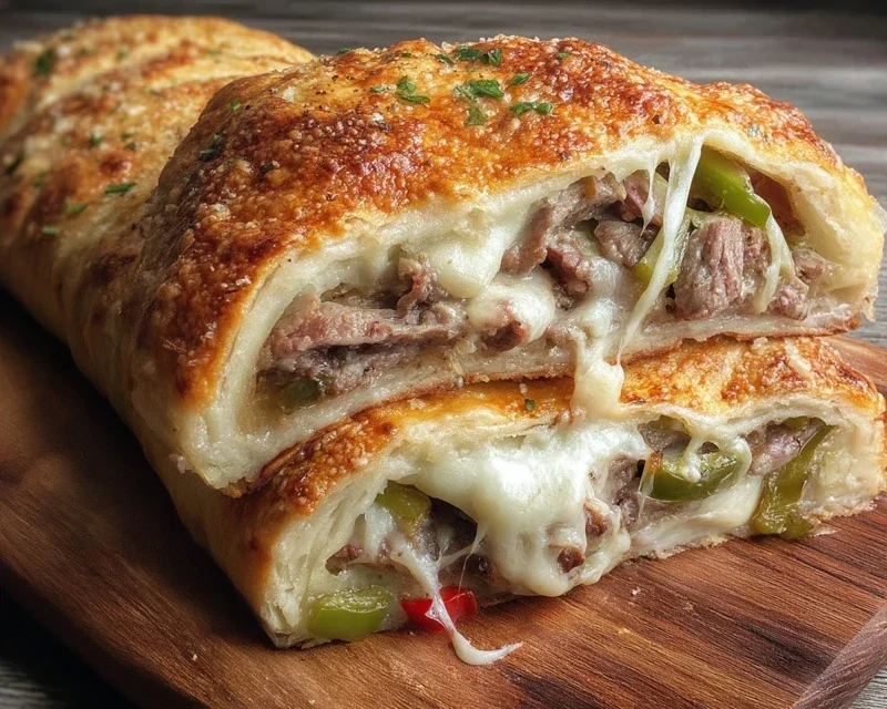 Philly Cheesesteak Stromboli