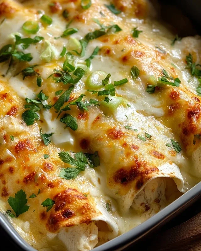 Creamy White Chicken Enchiladas
