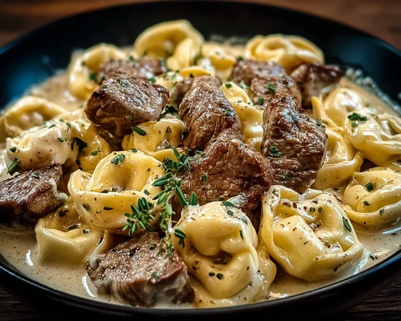Cracked Garlic Steak Tortellini in Creamhouse Sauce Bliss