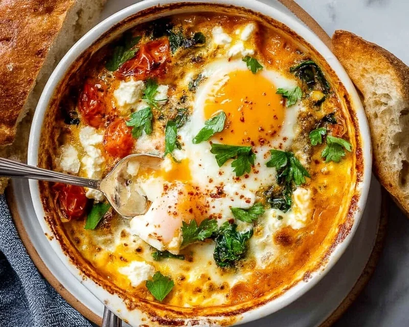 Baked Feta Eggs