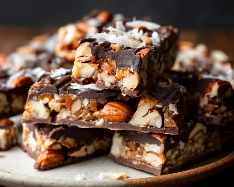 Dark Chocolate and Sea Salt Nut Bars
