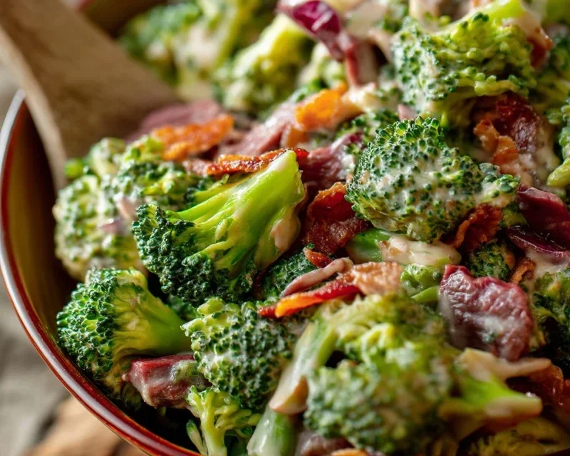 Broccoli Salad with Beef Beef Bacon Recipe