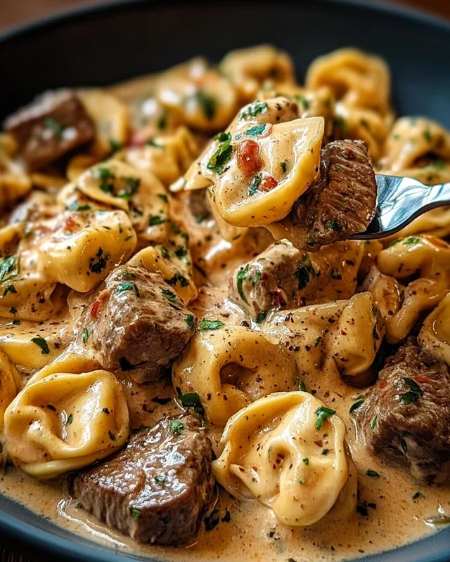 Cracked Garlic Steak Tortellini in Creamhouse Sauce Bliss
