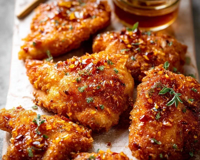 Baked Crunchy Hot Honey Chicken