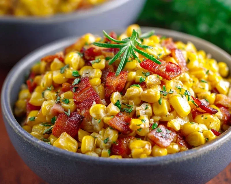 Fresh Corn and Beef Beef Bacon Side Dish