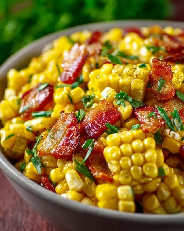 Fresh Corn and Beef Beef Bacon Side Dish