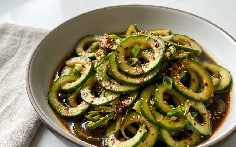 Spiral Cucumber Salad: Korean-Inspired Recipe