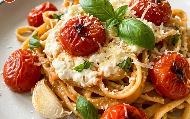 Roasted Tomato and Garlic Ricotta Pasta