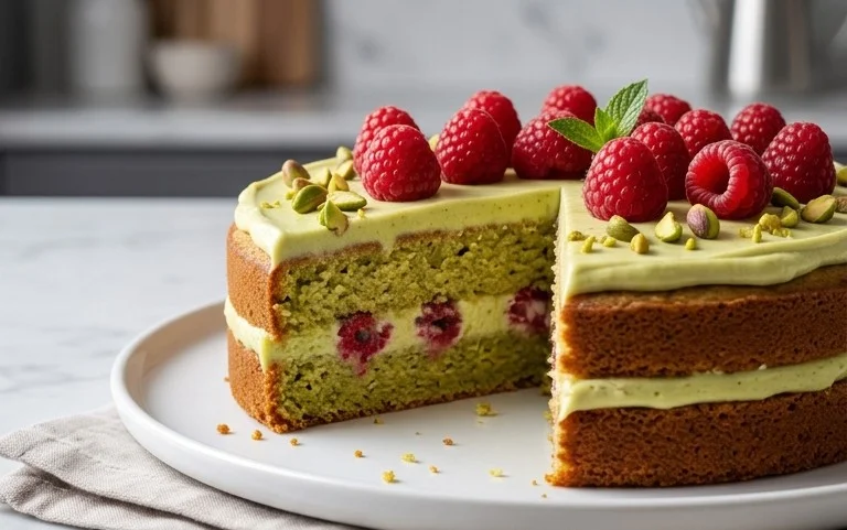 Pistachio Raspberry Cake